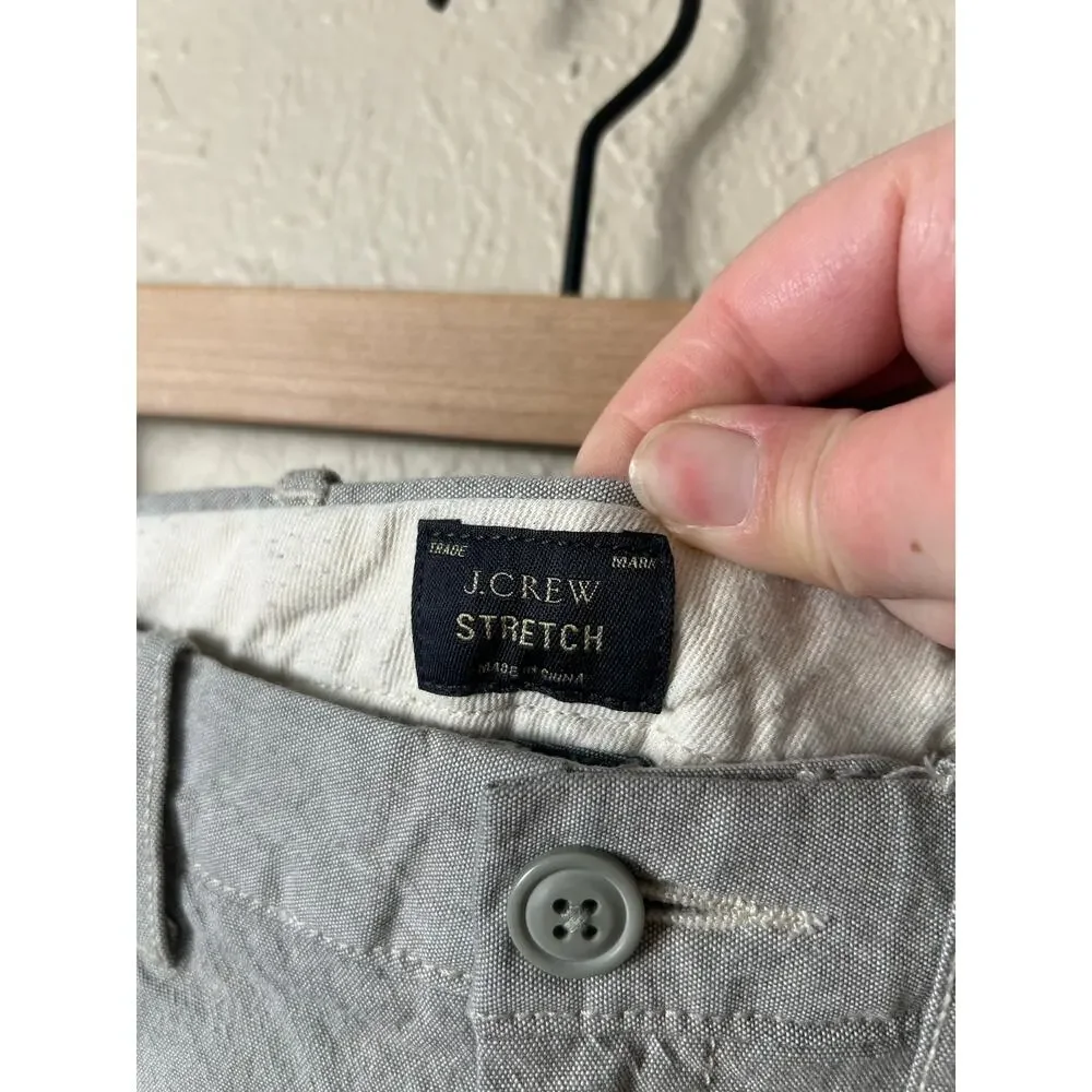 J.Crew Men's Size 29X32 Pants 484 Gray Straight Leg Stretch Cotton Trousers
